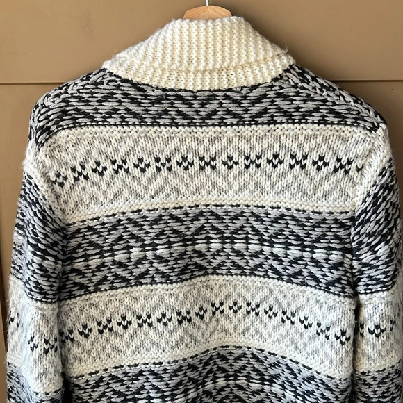 Gap Women’s Sz L Cowichan FairIsle Wool Alpaca Blend Zip Up Sweater Jacket - Picture 10 of 10